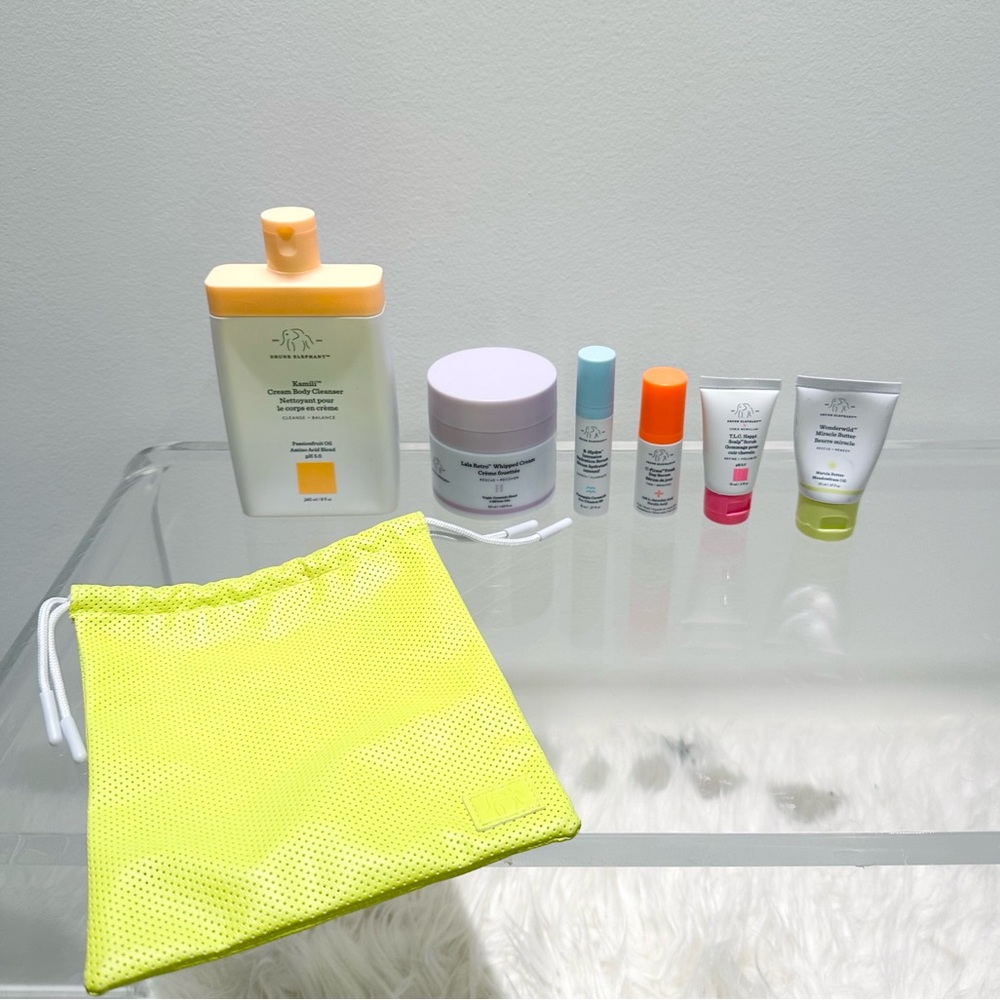 EMPTY Drunk Elephant Skincare Containers plus Pouch